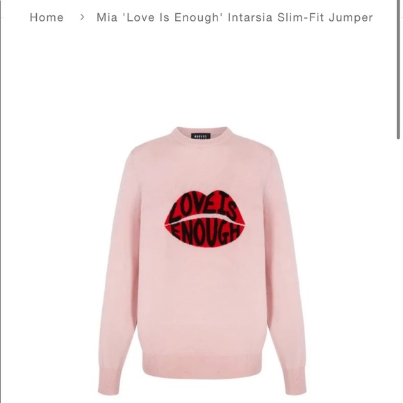 MIA 'LOVE IS ENOUGH' INTARSIA SLIM-FIT JUMPER - Picture 1 of 4